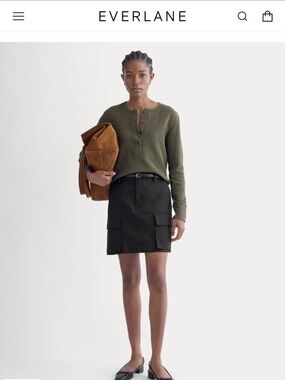 Everlane Boxy Henley in Cozy Waffle